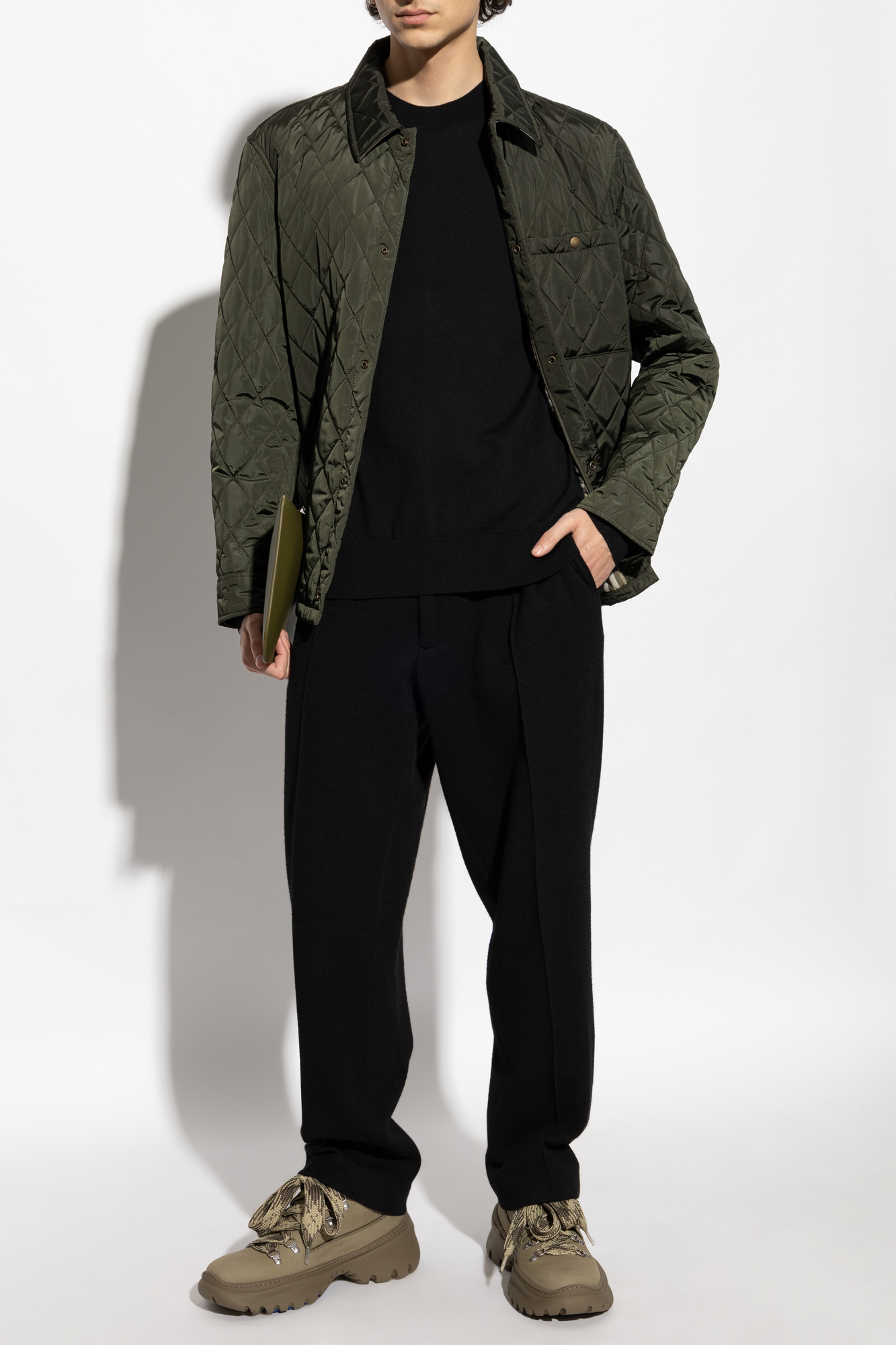 ジャケット Burberry Dark green quilted country jacket Quilted jacket in green - Burberry | Mytheresa